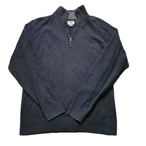 Old Navy Dark Blue Pullover 1/4 Zip Sweater Men's Size Large